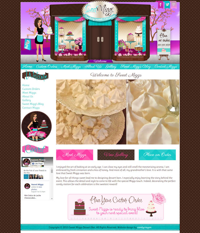 sweet migs website design